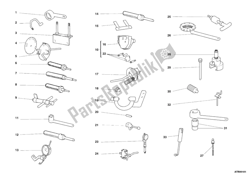 Alle onderdelen voor de Werkplaatsgereedschap, Motor van de Ducati Multistrada 620 Dark 2006